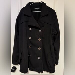 Women’s New Look Black Double-Breasted Pea Coat